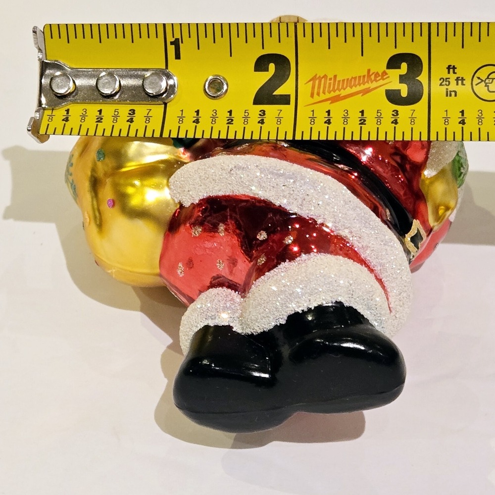 Christmas Ornament Santa Gold Bag Unique Treasures UT Glass - Picture 9 of 9